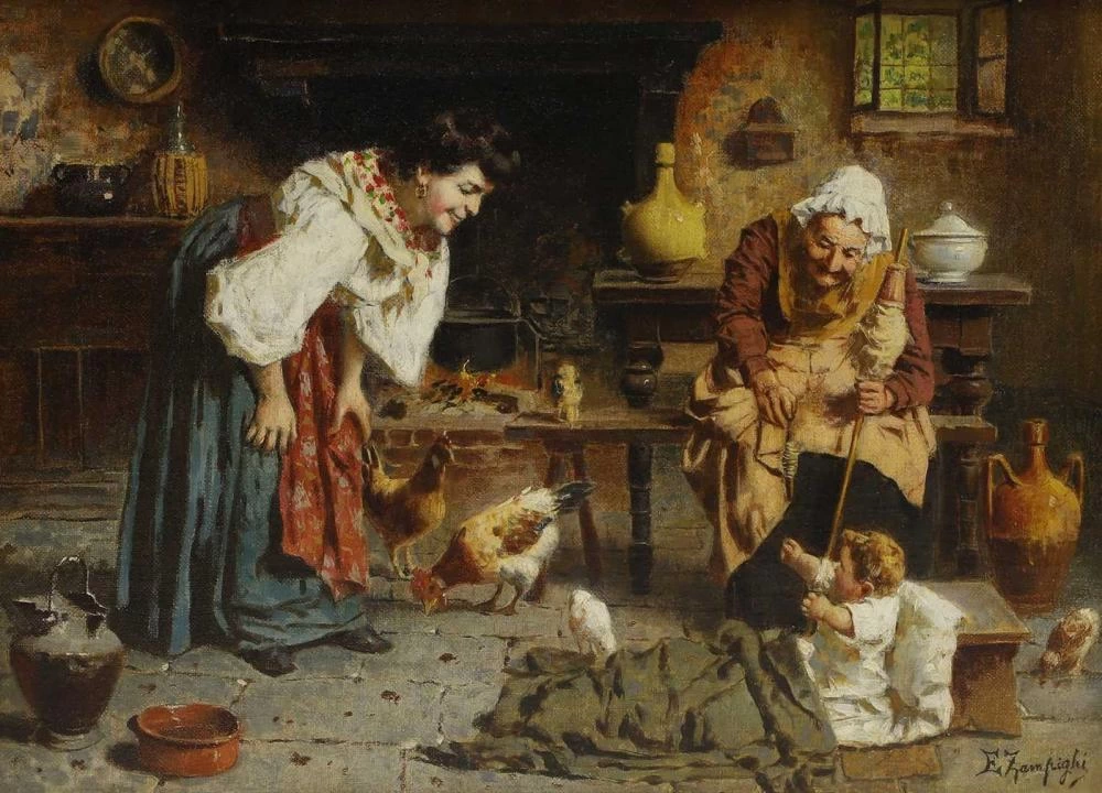 La nonna con il fuso